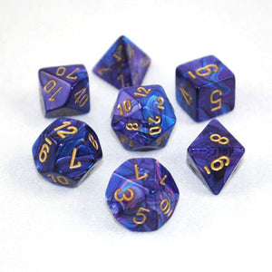 Chessex RPG Dice Set 27497 Lustrous Purple Gold