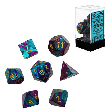 Chessex RPG Dice Set - Gemini Purple Teal Gold